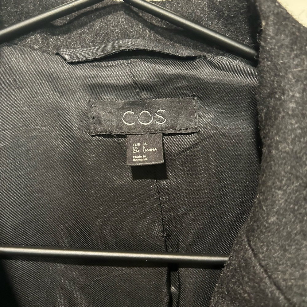 $395 COS Wool Cashmere Coat size 6 charcoal grey excellent condition winter chic - Picture 5 of 12